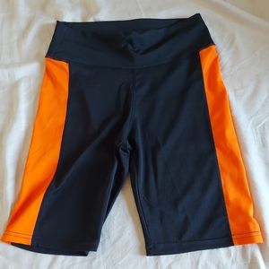Black/orange biker shorts